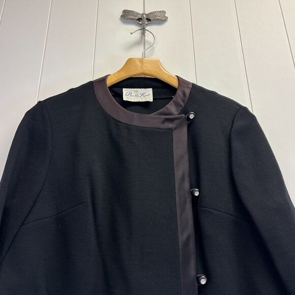 Vintage Butte Knit Womens 60s 70s Old Money Pure Virgin Wool Jacket Size M Mod - Picture 7 of 9